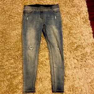 Denim Stone washed jeggings with tummy control! never worn!